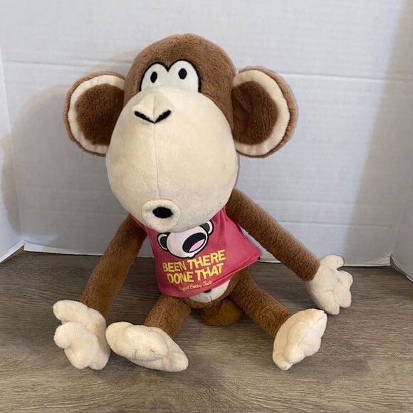 Bobby Jack Monkey Been There Done That Pink T Shirt 17 Inch Plush Vintage - Picture 1 of 5
